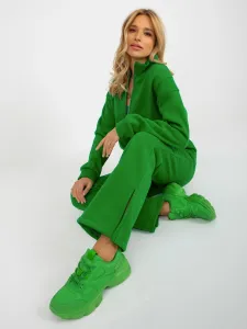 Zelená trojdielna tepláková súprava s topom, mikinou a nohavicami - UNI