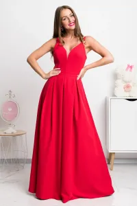 Červené dlhé spoločenské šaty Veľkosť: L