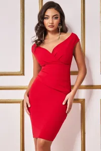 Červené krátke priliehavé šaty Veľkosť: M #7684868
