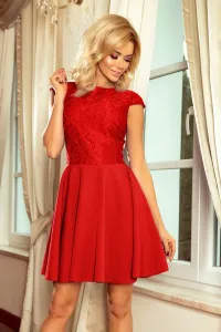 Červené krátke šaty s čipkou Veľkosť: XXL