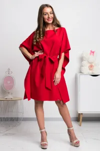 Červené krátke šaty s voľnými rukávmi Veľkosť: L/XL