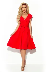 Červené midi šaty s áčkovou sukňou Veľkosť: M
