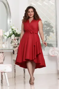 Červené midi šaty s áčkovou sukňou Veľkosť: XL #9594317