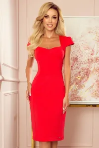 Červené midi šaty Veľkosť: M #5371420