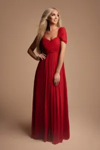 Červené spoločenské šifónové šaty Veľkosť: S #8582403