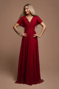 Červené spoločenské šifónové šaty Veľkosť: S #8849468