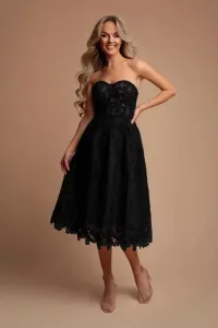 Čierne midi šaty s krajkou Veľkosť: M #7921444
