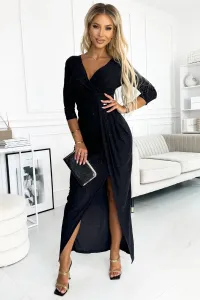 Čierne priliehavé trblietavé šaty Veľkosť: XL
