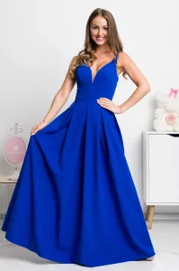 Modré dlhé spoločenské šaty Veľkosť: L