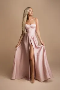Ružové spoločenské šaty s korzetom Veľkosť: L