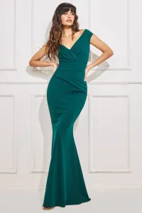 Smaragdové spoločenské priliehavé šaty Veľkosť: M