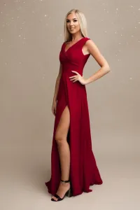 Tmavočervené spoločenské šifónové šaty Veľkosť: 4XL
