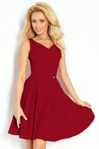 Vínové krátke šaty s áčkovou sukňou Veľkosť: XL