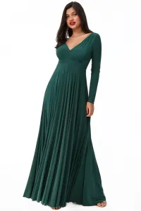 Zelené dlhé spoločenské šaty s rukávmi Veľkosť: M