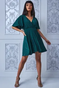 Zelené krátke šaty s voľnými rukávmi Veľkosť: L