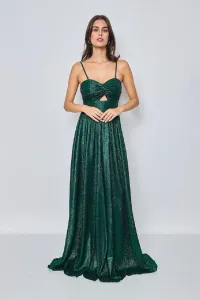 Zelené lesklé spoločenské šaty Veľkosť: M #8186919