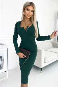 Zelené priliehavé midi šaty Veľkosť: M #6371535