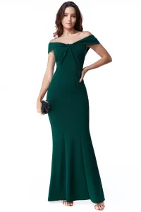 Zelené priliehavé šaty spustené na ramená Veľkosť: L