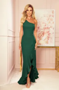 Zelené spoločenské šaty s volánovou sukňou Veľkosť: L