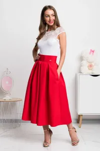 Červená áčková midi sukňa Veľkosť: 4XL