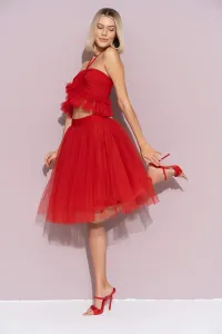 Červená krátka tylová sukňa Veľkosť: M