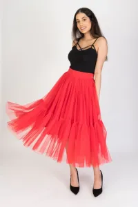 Červená tylová midi sukňa Veľkosť: L