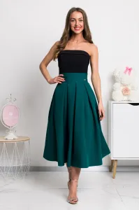 Smaragdová áčková midi sukňa Veľkosť: XL