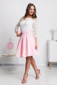 Svetloružová áčková mini sukňa Veľkosť: L