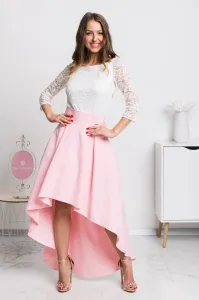 Svetloružová asymetrická sukňa Veľkosť: M
