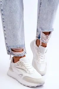 Štýlové pohodlné biele sneakersy - 37