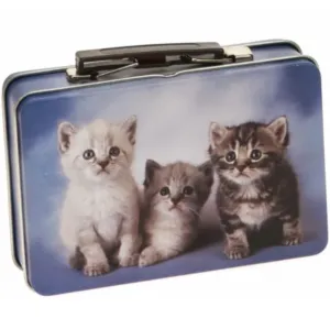 Plechová krabička kufrík s mačiatkami #8480761