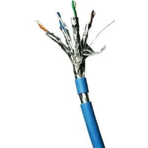 Datacom F/FTP drôt CAT6A  LSOH, Eca  100 m, plášť modrý