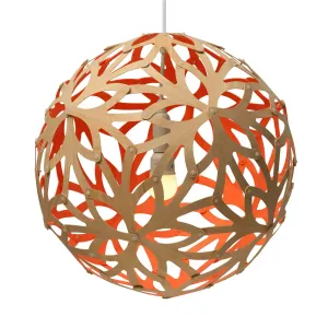 david trubridge Kvetinová závesná lampa Ø 40cm bambusovo-červená