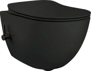DEANTE - Záchodová misa čierna, s funkciou bidetu - s batériou CBP_NWPW