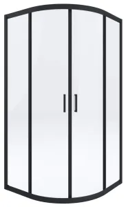 DEANTE - Funkia čierna - Sprchovací kút, polguľatý, 80x80 cm KYP_N52K