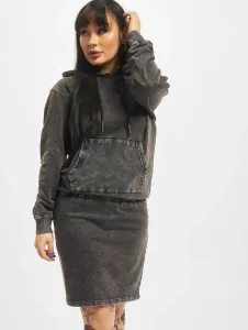 Basic anthracite dress with a hood #7809143