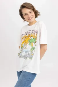 DEFACTO Oversize Fit Smiley Licence Printed Short Sleeve T-Shirt