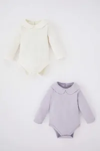DEFACTO Baby Girl Baby Collar 2 Piece Long Sleeve Snap Snap Body