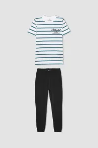 DEFACTO Boy Striped Short Sleeve 2 Piece Pajama Set