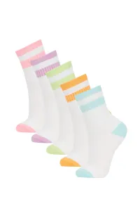 Girls Defacto Fit 5 Piece Cotton Long Socks #6441319