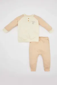 DEFACTO Baby Boy Slogan Printed 2 Piece Sweatshirt Sweatpants Set