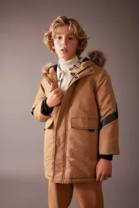 DEFACTO Boy Hooded Plush Lining Jacket