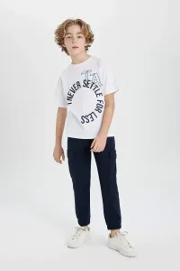 DEFACTO Boy Printed Short Sleeve T-Shirt Sweatpants 2 Set
