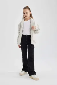 DEFACTO Girl Cargo Flare Fit Flare Leg Trousers