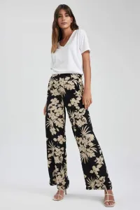 DEFACTO Patterned Wide Leg Palazzo Viscose Trousers