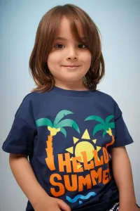DEFACTO Baby Boy Palm Pattern Short Sleeve T-Shirt #8793481
