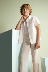 DEFACTO Boy Patterned Poplin Short Sleeve Shirt