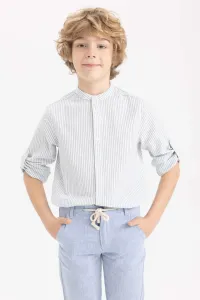 DEFACTO Boy Regular Fit Crew Neck Crinkle Long Sleeve Shirt