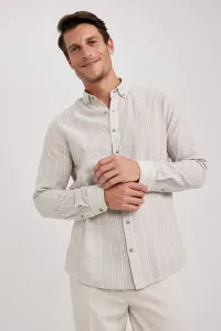 DEFACTO Modern Fit Striped Long Sleeve Shirt