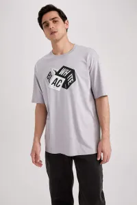 DEFACTO Oversize Fit Crew Neck Printed Cotton T-Shirt